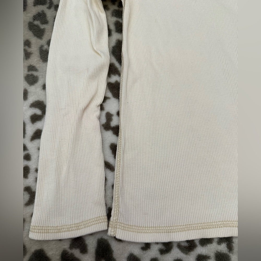 GapKids Ribbed Lace Bib Henley Top in Cream Size XS 4-5 - Picture 3 of 17